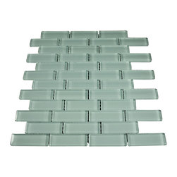 1x3 Light Grey Glossy Subway Glass Mosaic Tiles - Home Accessories & Decor