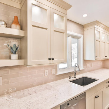 Orefield Kitchen Slivered Almond with Charcoal Island