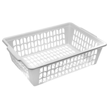 YBM Home Small Plastic Basket Paper Organizer and Letter Tray, 32-1194White, 1