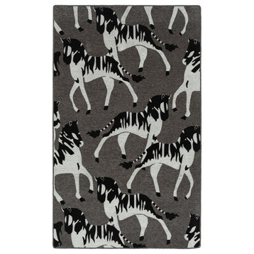 Kaleen Forever Fauna Collection Charcoal 5' x 8' Rug