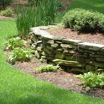 Stone walls and patio
