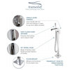 Transolid Roslyn Floor Mounted Tub Filler With Hand Shower, Polished Chrome