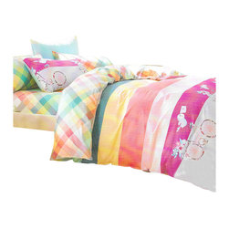 The Linen Center - Little Girls Dream Twin Size 4 Piece Linen Set With Fitted Sheet - Kids Comforters