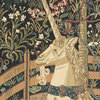 Unicorn in Captivity I Tapestry Wall Hanging, A-50"x37", Green