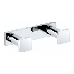 WS Bath Collections Metric 38.30.02.021 Double Hook in Brushed Stainless Steel - Towel Bars And Hooks