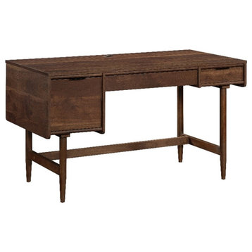 Pemberly Row Contemporary Engineered Wood Desk in Grand Walnut Finish