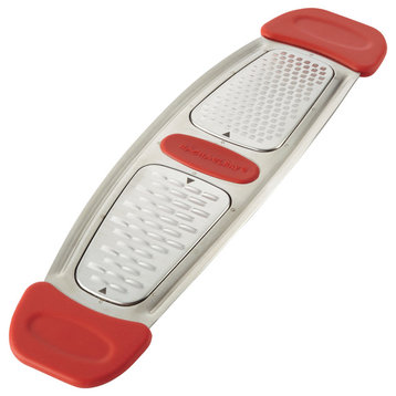 Rachael Ray Stainless Steel Multi Grater With Silicone Handles, Red