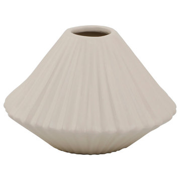 6.25" Pleated Ceramic Vase
