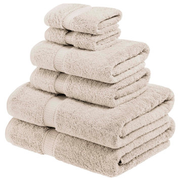 6 Piece Egyptian Cotton Quick Drying Towel Set, Stone