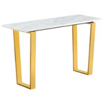Meridian Furniture USA - Cameron Gold Console Table - The Cameron table, by Meridian Furniture. Featuring a beautiful contemporary design. Constructed of gold finished stainless steel and solid stone top, it's guaranteed to be the highlight of any room.