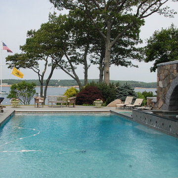 Pool with granite arch