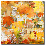 Ready2HangArt - Fall Ink XI, Canvas Wall Art, 30"x30" - Pumpkin colored foliage floats through the air, cascading towards the ground. Embrace the valor of the autumn season when you add 'Fall Ink XI' to your home decor. Handcrafted in the U.S.A., this gallery wrapped canvas art arrives ready to hang on your wall. Refine your space with an art piece from Ready2HangArt's ?Fall Ink? collection, which will effortlessly bring a warm essence of autumn to any style of decor.