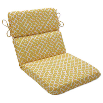 Hockley Rounded Corners Chair Cushion, Yellow