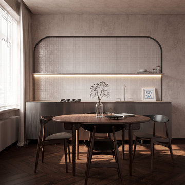 Industrial design of a minimalist kitchen