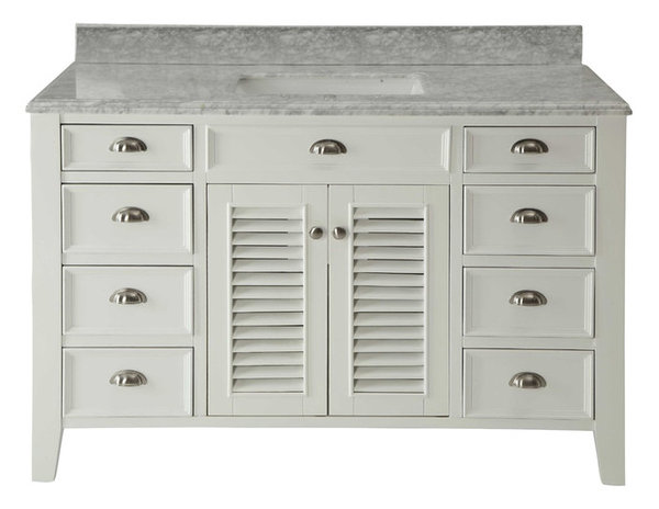 Kalani 50 Bathroom Vanity Carrara Top White Contemporary Kalani 50 Bathroom Vanity Carrara Top