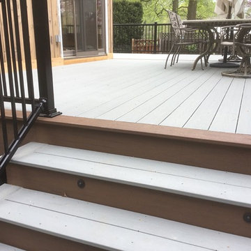 Timbertech Deck with Lights and Stamped Concrete
