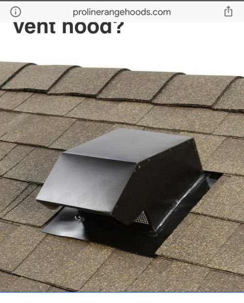 Range Hood Ducting through roof roof cap?