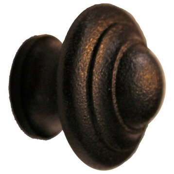 Wrought Iron Cabinet Knob Black Round 1-1/8" Dia. |