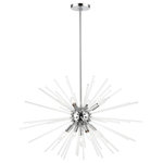 Livex Lighting - Utopia 9 Light Polished Chrome Large Pendant Chandelier - The Utopia large nine light spheroid pendant chandelier will become an attention-grabbing feature in your modern home decor. The polished chrome finish graces the design with elegance and charm, providing a traditional quality to the appearance. The clear crystal rods gives the pendant chandelier a sleek and attractive style.