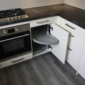 white laminate Kitchen
