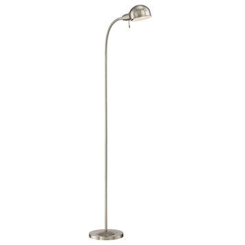 Tall Contemporary Nickel Goose neck Floor Lamp