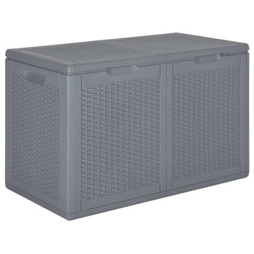 vidaXL Tool Box UV Resistant Outdoor Storage Box Tool Chest Gray PP Rattan