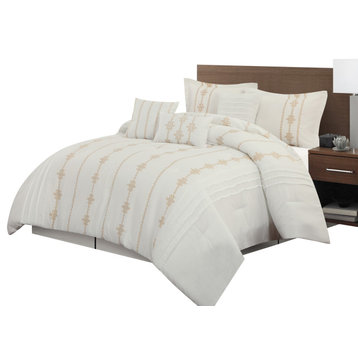 Lisaveta 7-Piece Comforter Set, White, California King