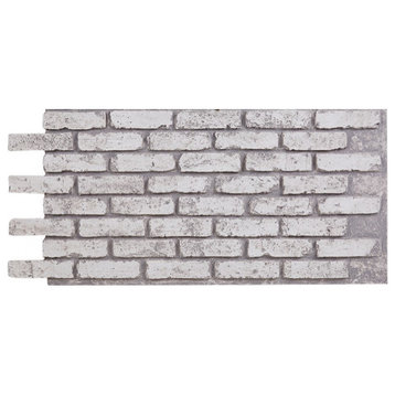 Chicago Brick Faux Brick Wall Panel, Gray, 24"x48" Wall Panel