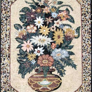 Still Life Floral Mosaic- Dhalia I Mozaico