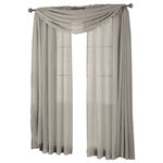 Royal Tradition - Abri Single Rod Pocket Sheer Curtain Panel, Gray, 50"x63" - Want your privacy but need sunlight? These crushed sheer panels can keep nosy neighbors from looking inside your rooms, while the sunlight shines through gracefully. Add an elusive touch of color to any room with these lovely panels and scarves. Sheers enhance the beauty of windows without covering them up, and dress up the windows without weighting them down. And this crushed sheer curtain in its many different colors brings full-length focus to your windows with an easy-on-the-eye color.