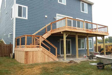 New wood patio, stairs and landing