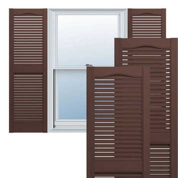 Standard Cathedral 2-Equal Louver Shutters, Federal Brown, 14 1/2"Wx60"H