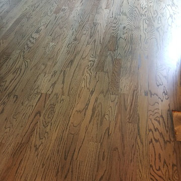 Red Oak Floor Refinished with Ebony Stain