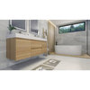 60" Double Sink Wall Mount, Reinforced Acrylic Sink, White Oak