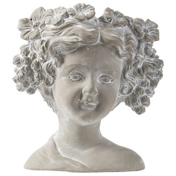 Bust Wall Planter, 8x4x9" Set of 2