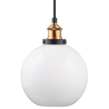 Primo Pendant With Milk Glass Shade