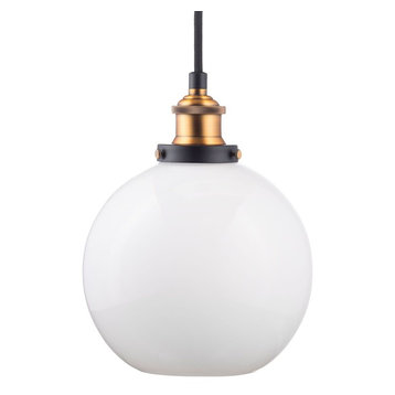 Primo Pendant With Milk Glass Shade