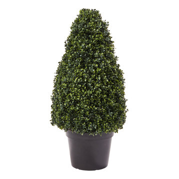 Pure Garden Artificial Boxwood Tower Topiary 36" Faux Plant