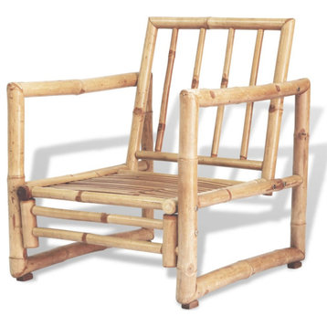 Vidaxl Garden Chairs, Set of 2, With Cushions/Pillows Bamboo