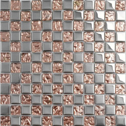 Glass mosaic sheets silver tiles glossy kitchen backsplash tile bathroom - Mosaic Tile