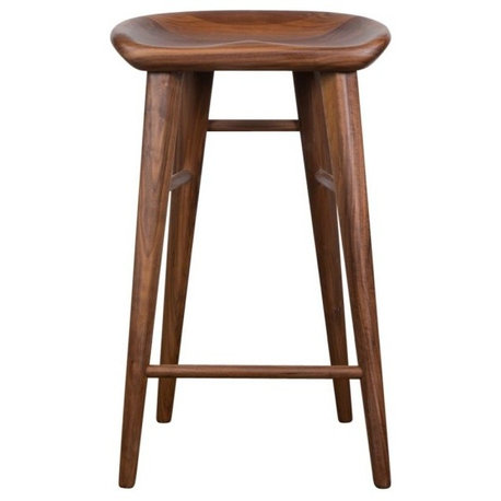 Mid-Century Modern Tracktor Walnut Counter Stool, Brown