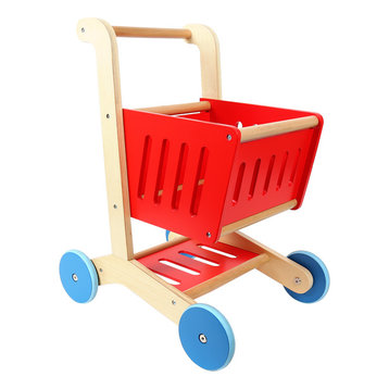 Tooky Toy Fun and Educational Wooden Shopping Cart