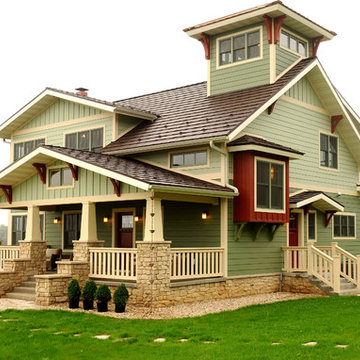 Custom Home with Lookout Tower & Detached Garage/Studio