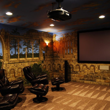 Game of Thrones Home Theater Mural by Tom Taylor of Wow Effects in Virginia.