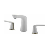 KRAUS Seda 8" Widespread Two-Handle Bathroom Faucet, Brushed Nickel-White