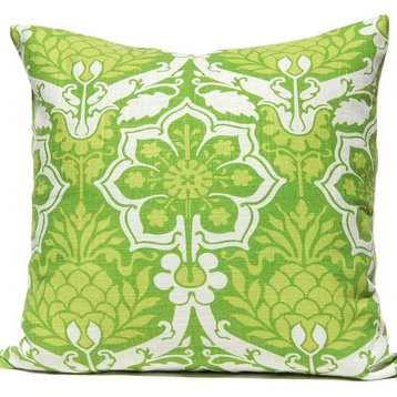 Pineapple Damask Pillow, Green