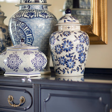 Patterned Blue Vases