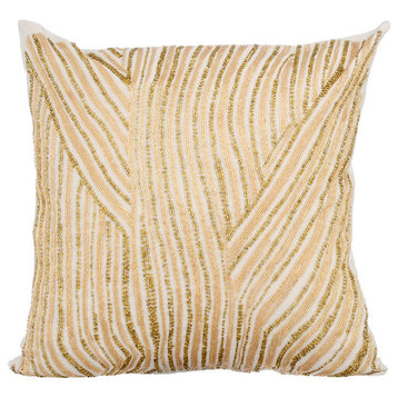 Gold Decorative Pillow Covers 18"x18" Silk, Burning Gold