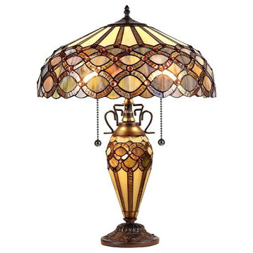 PRISMA Tiffany-style 2 Light Table Lamp 16 Shade