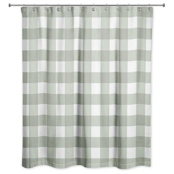 Sage Buffalo Check 71x74 Shower Curtain
